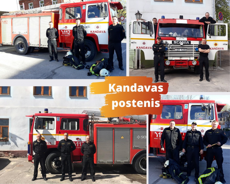 Pasniegs apbalvojumus VUGD Zemgales reģiona brigādes Kandavas posteņa darbiniekiem